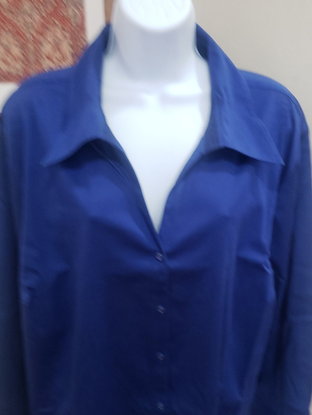 Lane Bryant Royal Blue Button-Down Shirt, Size 26-28